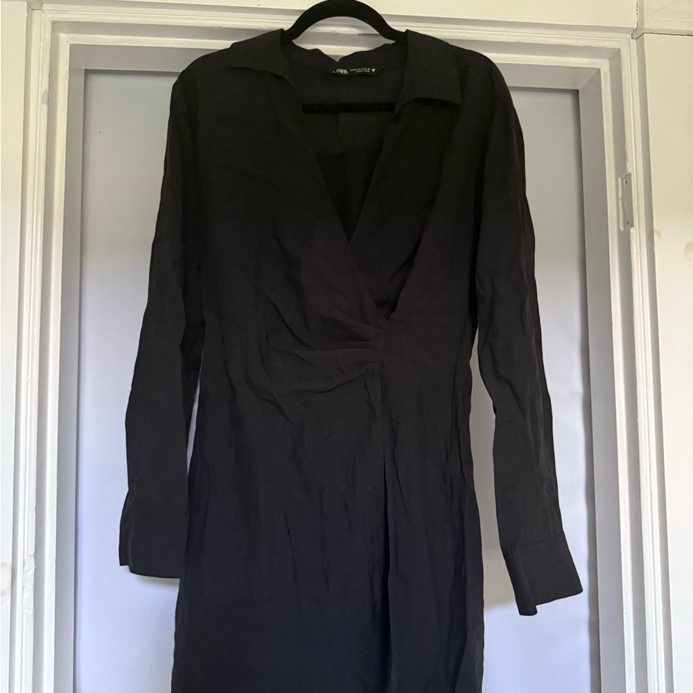 Zara Black Long Sleeve Dress